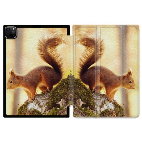 Coque Renforcée Pour Ipad Pro 13 M5 Animal Ecureuil Bois