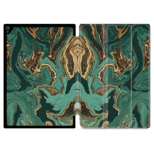 Coque Renforcée Pour Ipad Air 13 M3 Texture Marbre Vert