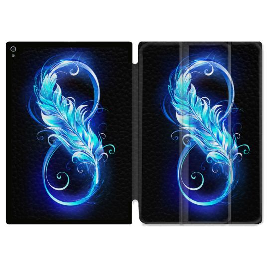 Coque Renforcée Pour Ipad Air 13 M3 Texture Plume Infini Bleu