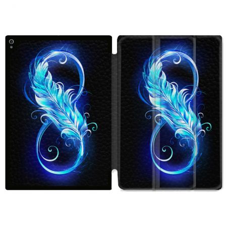 Coque Renforcée Pour Ipad Air 13 M3 Texture Plume Infini Bleu