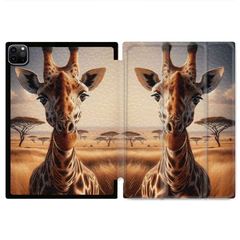Coque Renforcée Pour Ipad Pro 13 M5 Animal Girafe Savane