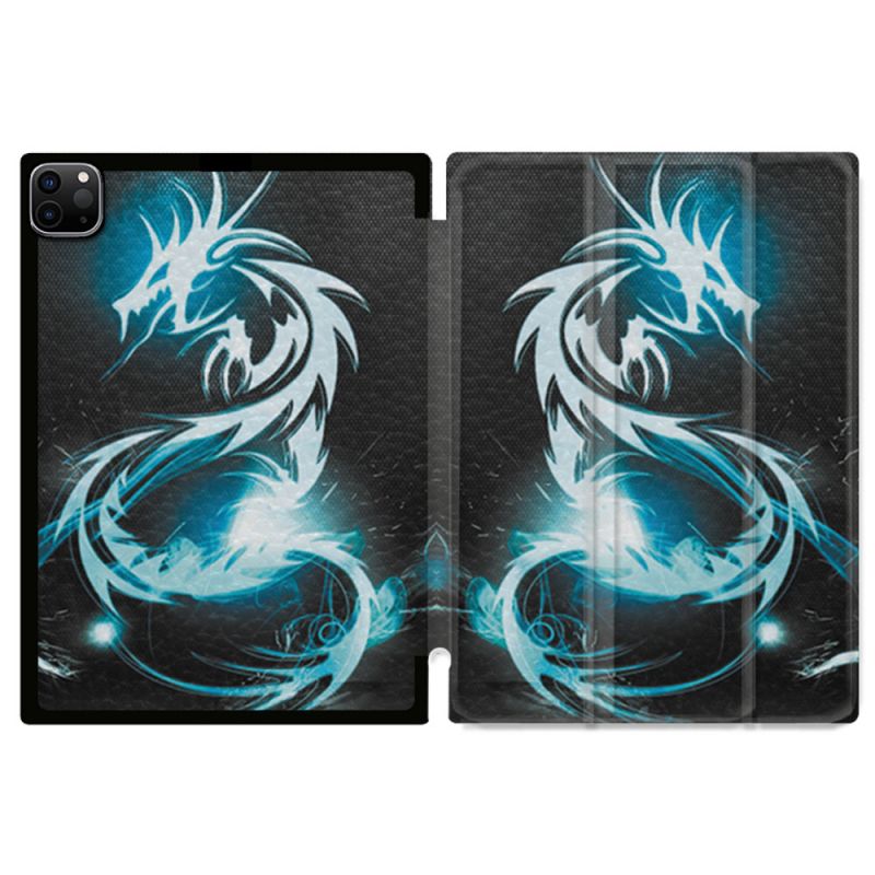 Coque Renforcée Pour Ipad Pro 13 M5 Fantastique Dragon Bleu