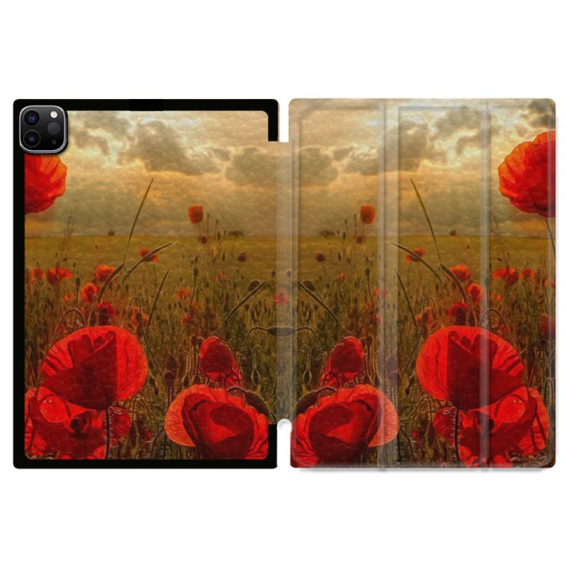 Coque Renforcée Pour Ipad Pro 13 M5 Fleur Coquelicot