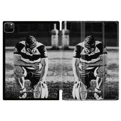Coque Renforcée Pour Ipad Pro 13 M5 Sport Rugby Noir Blanc