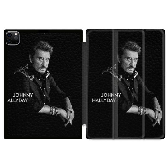 Coque Renforcée Pour Ipad Pro 13 M5 Musique Johnny Hallyday Noir