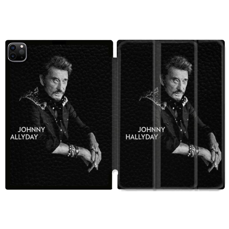 Coque Renforcée Pour Ipad Pro 13 M5 Musique Johnny Hallyday Noir