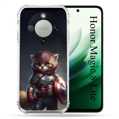 Coque Renforcée Pour Honor Magic 8 Lite 5G Animal Chat America