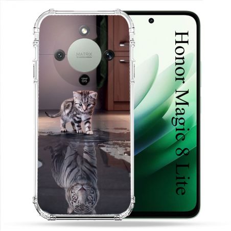 Coque Renforcée Pour Honor Magic 8 Lite 5G Animal Chat Reflet