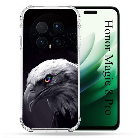 Coque Renforcée Pour Honor Magic 8 Pro 5G Animal Aigle Royal Noir