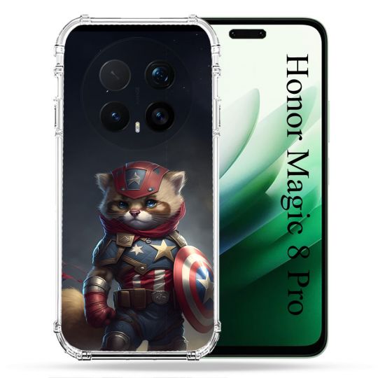 Coque Renforcée Pour Honor Magic 8 Pro 5G Animal Chat America