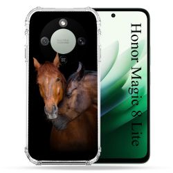 Coque Renforcée Pour Honor Magic 8 Lite 5G Animal Cheval Marron