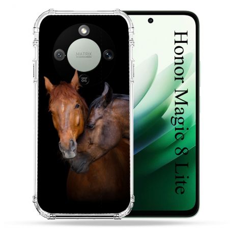 Coque Renforcée Pour Honor Magic 8 Lite 5G Animal Cheval Marron