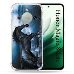 Coque Renforcée Pour Honor Magic 8 Lite 5G Animal Cheval Noir