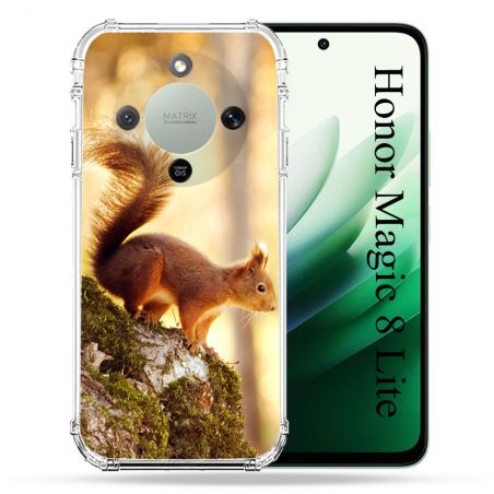Coque Renforcée Pour Honor Magic 8 Lite 5G Animal Ecureuil Bois