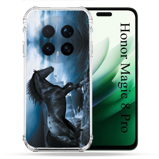 Coque Renforcée Pour Honor Magic 8 Pro 5G Animal Cheval Noir