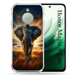 Coque Renforcée Pour Honor Magic 8 Lite 5G Animal Elephant Savane