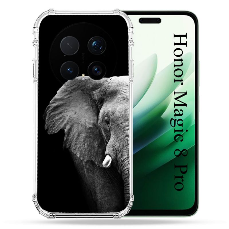 Coque Renforcée Pour Honor Magic 8 Pro 5G Animal Elephant Noir