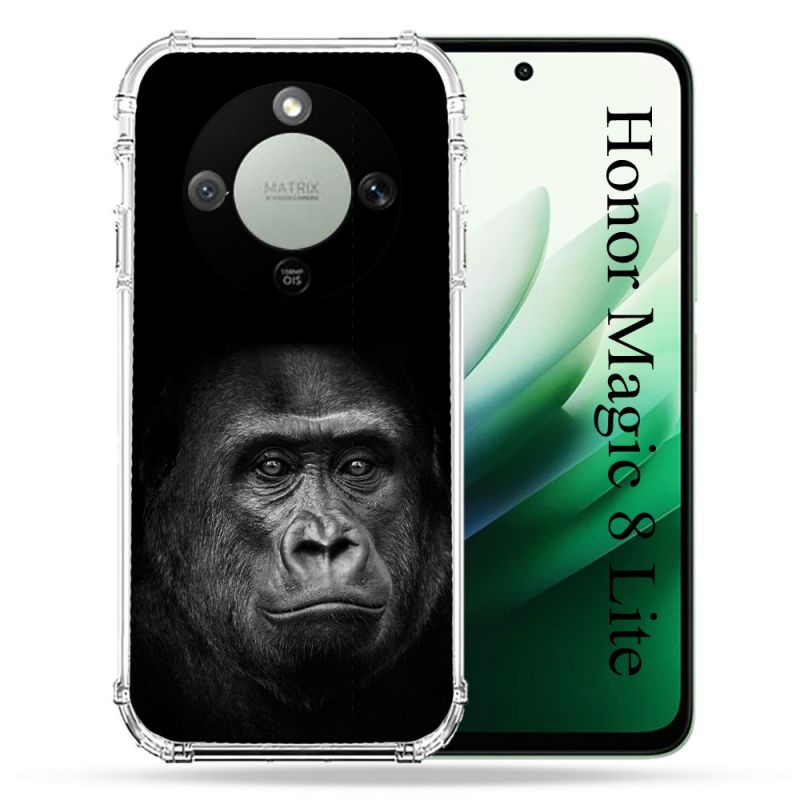 Coque Renforcée Pour Honor Magic 8 Lite 5G Animal Gorille Noir