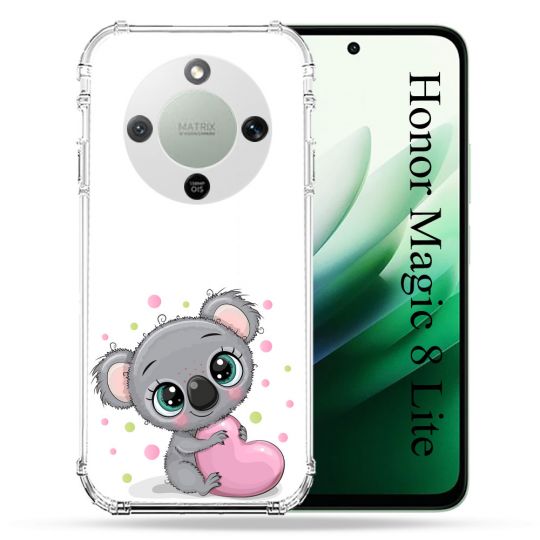 Coque Renforcée Pour Honor Magic 8 Lite 5G Animal Koala Cœur
