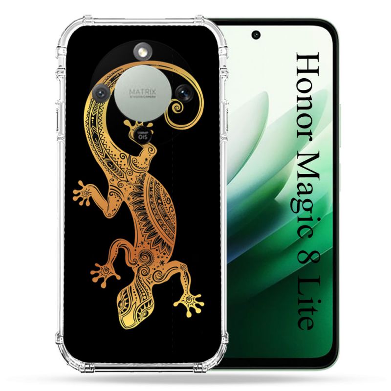 Coque Renforcée Pour Honor Magic 8 Lite 5G Animal Lezard Noir