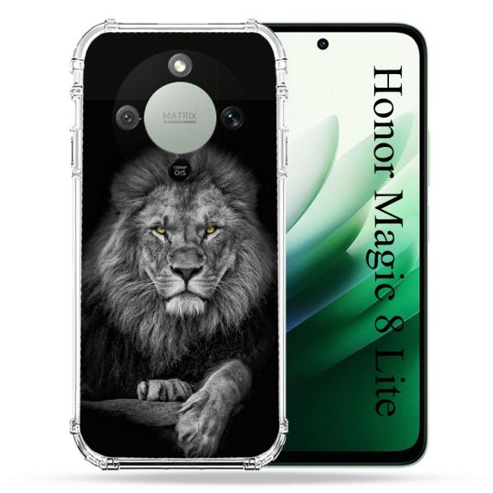 Coque Renforcée Pour Honor Magic 8 Lite 5G Animal Lion Majestueux