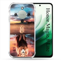 Coque Renforcée Pour Honor Magic 8 Lite 5G Animal Lion Reflet
