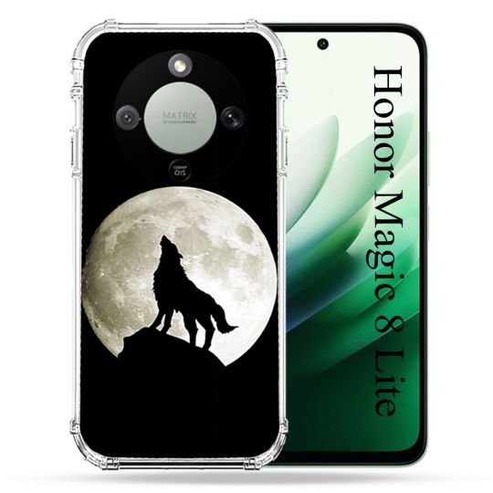 Coque Renforcée Pour Honor Magic 8 Lite 5G Animal Loup Noir