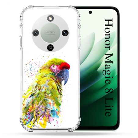 Coque Renforcée Pour Honor Magic 8 Lite 5G Animal Perroquet Jaune