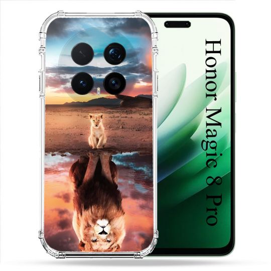 Coque Renforcée Pour Honor Magic 8 Pro 5G Animal Lion Reflet