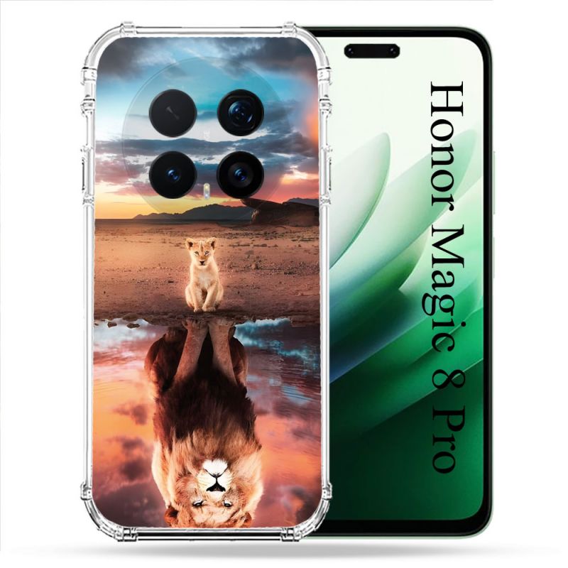 Coque Renforcée Pour Honor Magic 8 Pro 5G Animal Lion Reflet