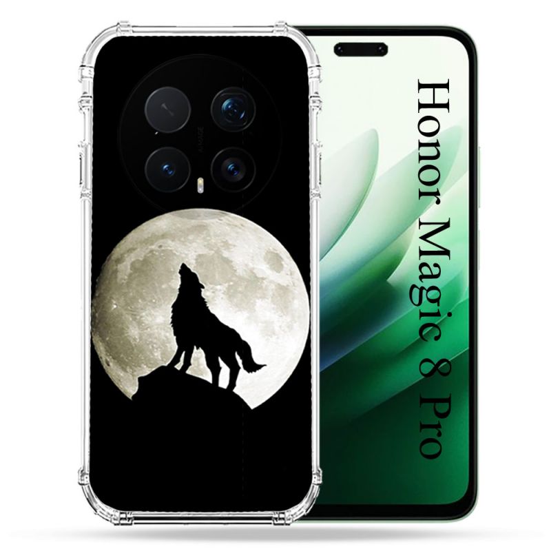Coque Renforcée Pour Honor Magic 8 Pro 5G Animal Loup Noir
