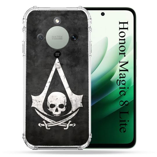 Coque Renforcée Pour Honor Magic 8 Lite 5G Assassin Creed Tete Mort