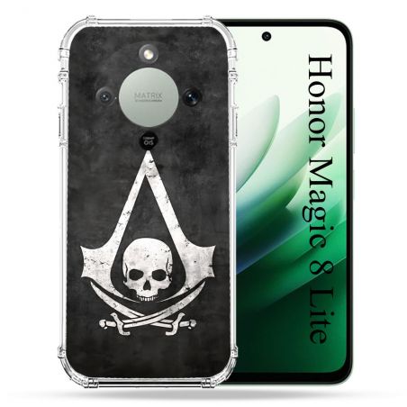 Coque Renforcée Pour Honor Magic 8 Lite 5G Assassin Creed Tete Mort