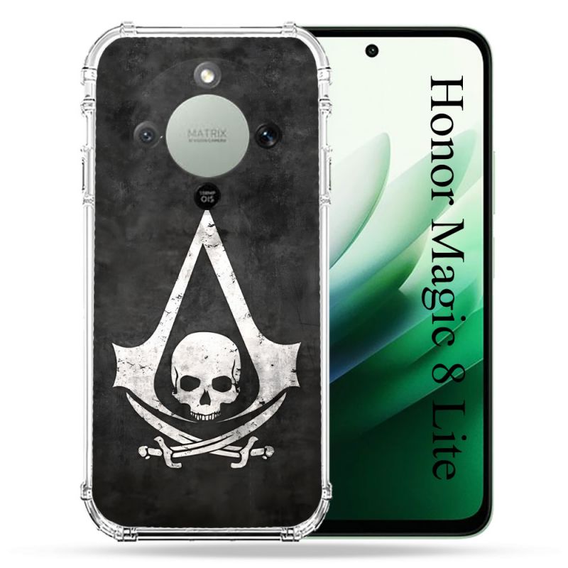 Coque Renforcée Pour Honor Magic 8 Lite 5G Assassin Creed Tete Mort