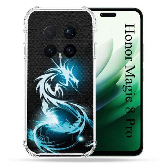 Coque Renforcée Pour Honor Magic 8 Pro 5G Fantastique Dragon Bleu