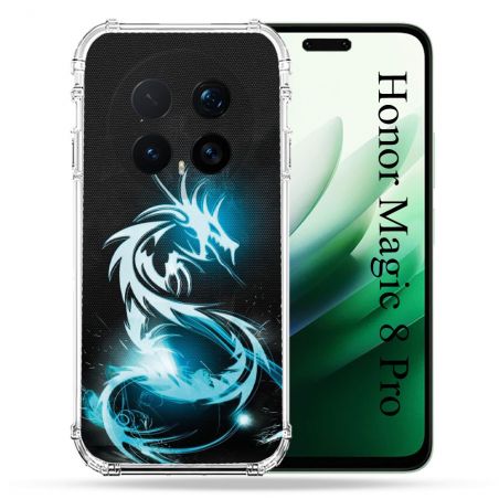 Coque Renforcée Pour Honor Magic 8 Pro 5G Fantastique Dragon Bleu