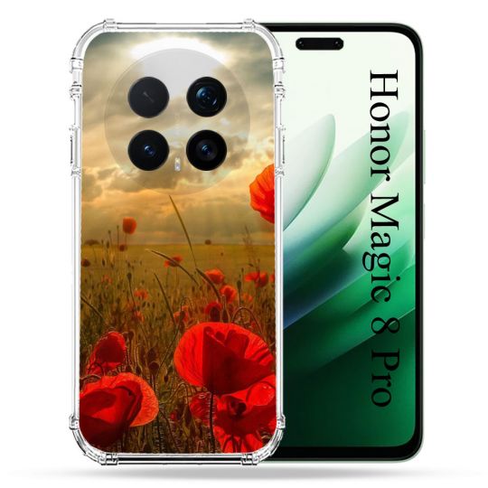 Coque Renforcée Pour Honor Magic 8 Pro 5G Fleur Coquelicot