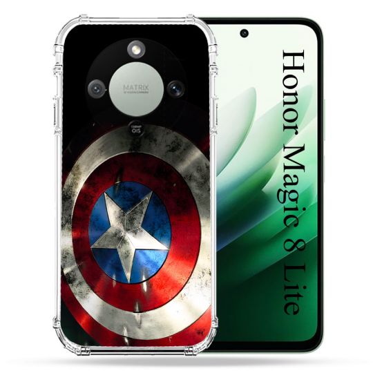 Coque Renforcée Pour Honor Magic 8 Lite 5G Captain America Bouclier