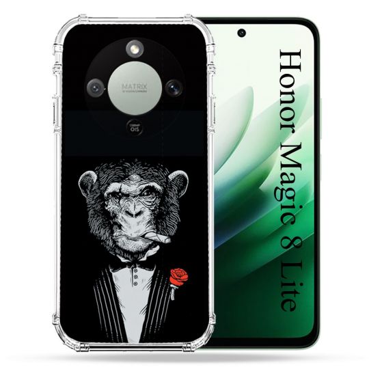 Coque Renforcée Pour Honor Magic 8 Lite 5G Decale Singe Mafia