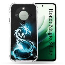 Coque Renforcée Pour Honor Magic 8 Lite 5G Fantastique Dragon Bleu