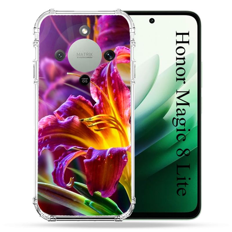Coque Renforcée Pour Honor Magic 8 Lite 5G Fleur Lys Color