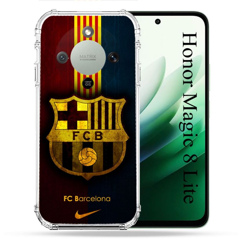 Coque Renforcée Pour Honor Magic 8 Lite 5G Foot FC Barcelone Vintage