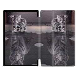 Coque Renforcée Pour Galaxy Tab A11 Plus Animal Chat Reflet