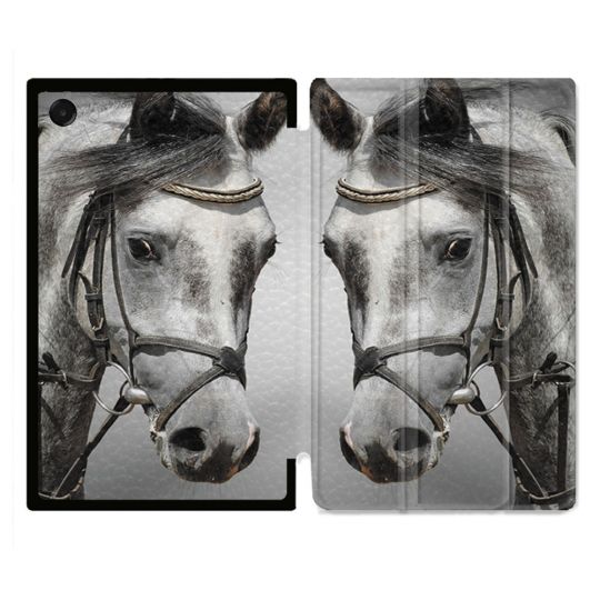 Coque Renforcée Pour Galaxy Tab A11 Plus Animal Cheval Blanc