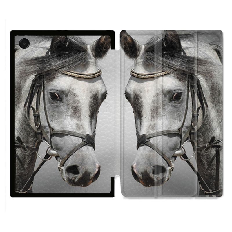 Coque Renforcée Pour Galaxy Tab A11 Plus Animal Cheval Blanc