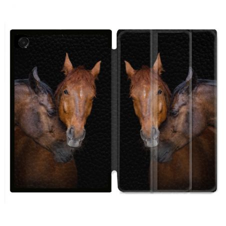 Coque Renforcée Pour Galaxy Tab A11 Plus Animal Cheval Marron