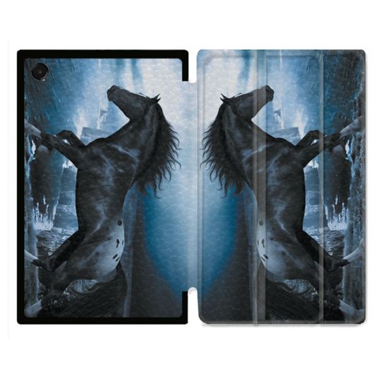 Coque Renforcée Pour Galaxy Tab A11 Plus Animal Cheval Noir