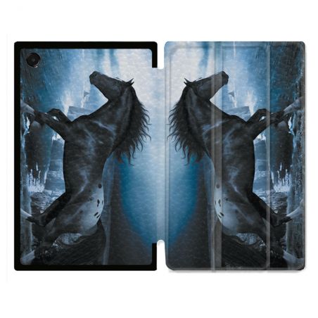 Coque Renforcée Pour Galaxy Tab A11 Plus Animal Cheval Noir