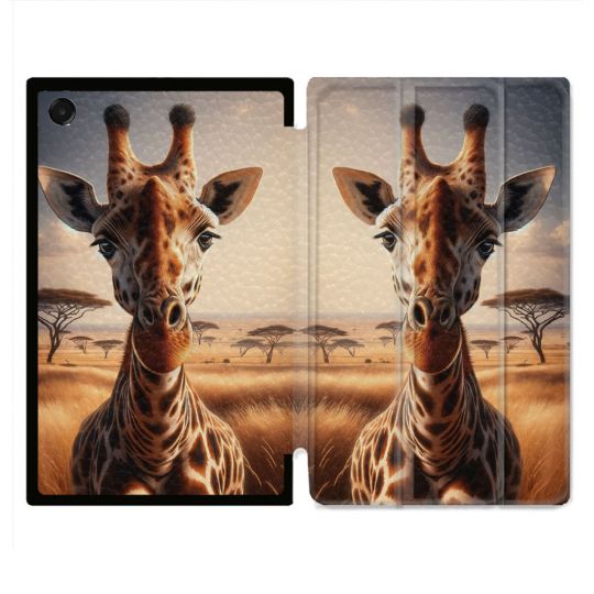 Coque Renforcée Pour Galaxy Tab A11 Plus Animal Girafe Savane