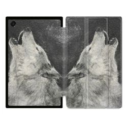 Coque Renforcée Pour Galaxy Tab A11 Plus Animal Loup Hurlement